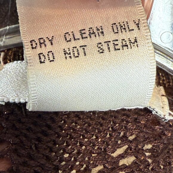 Vintage Cache Cropped Brown Sequin Y2K Sweater Shrug Fairy Grunge Tie Medium - Picture 9 of 10